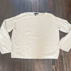 Banana Republic Cream Ribbed Long-Sleeve Knit Top